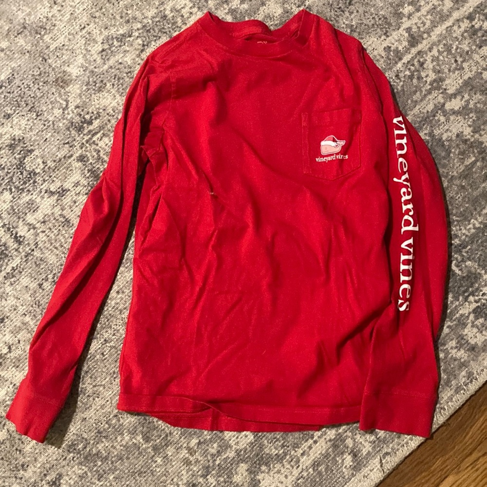 Vineyard Vines long sleeve tee, size S, red/Christmas themed
